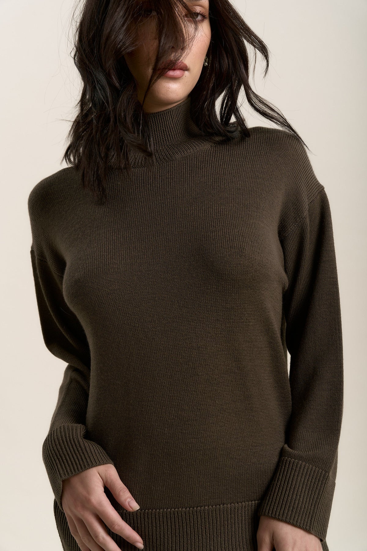 Elementary Knitted Funnel Neck