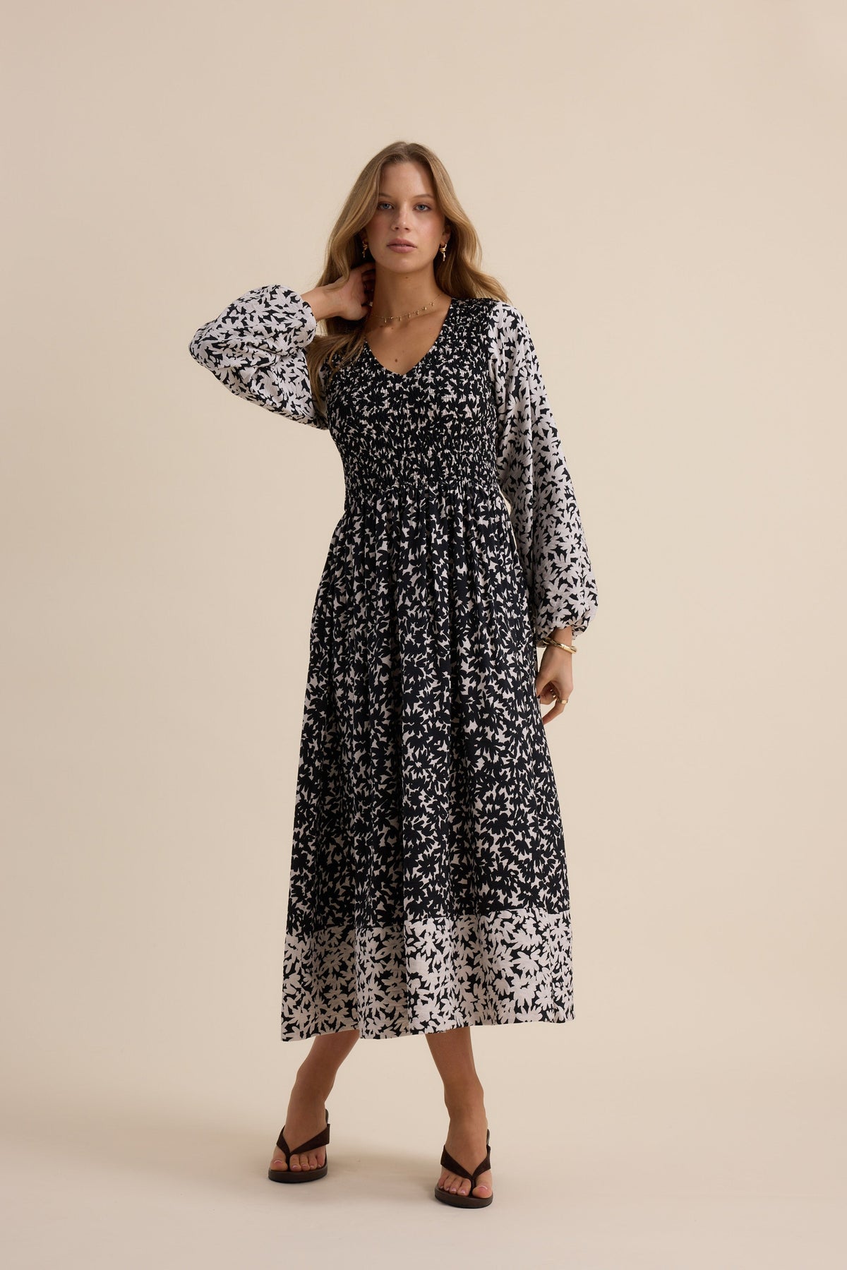 Camille Shirred Bodice Dress