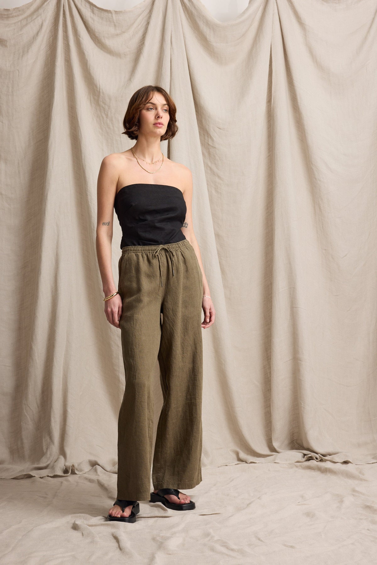 Elementary Wide Leg Linen Pants