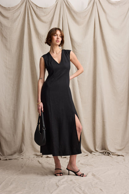Alice V Neck Linen Dress