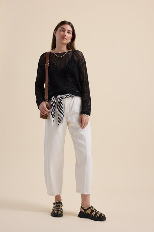 Elementary Linen Mesh Knit Sweater
