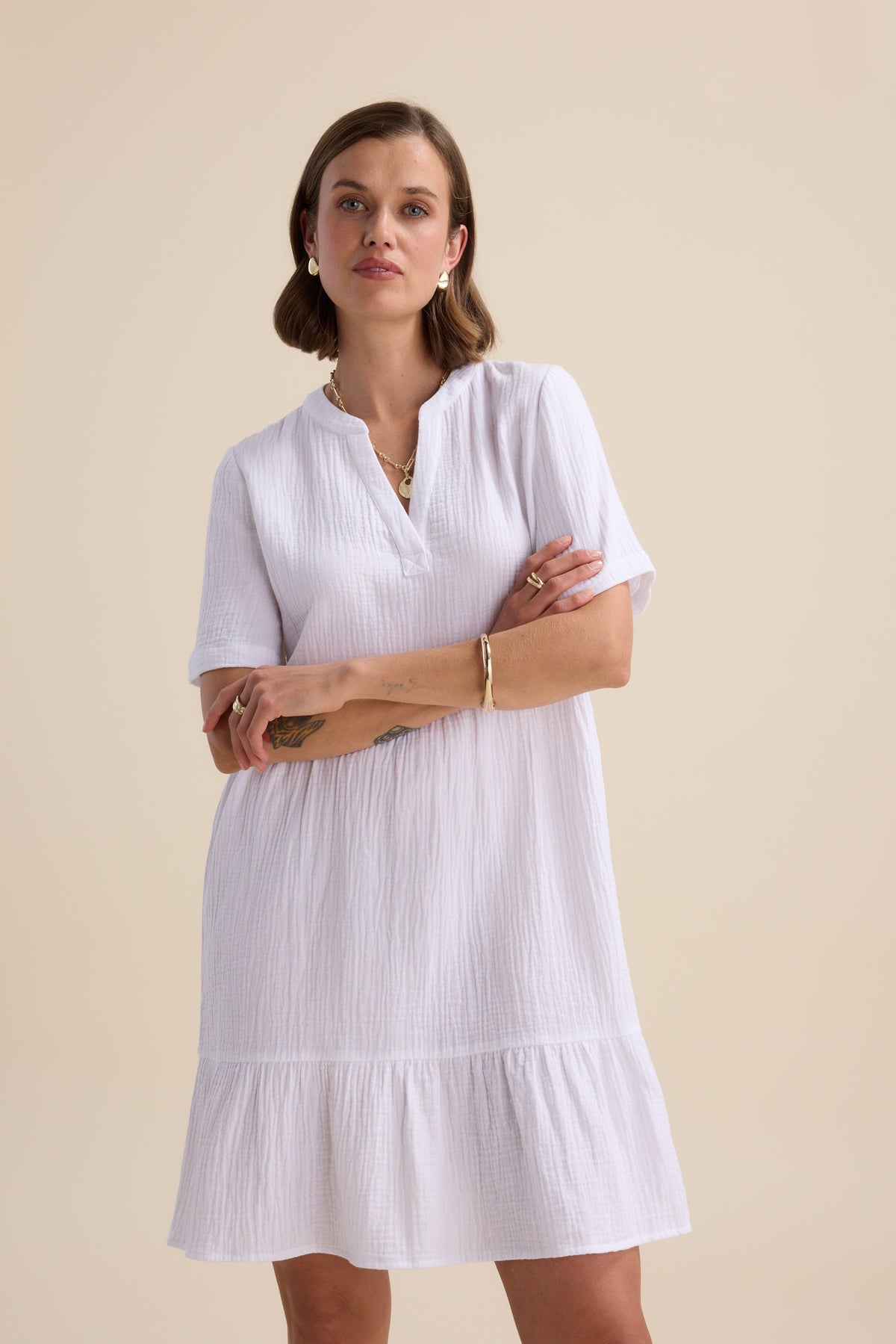 Elementary Textured Mini Dress