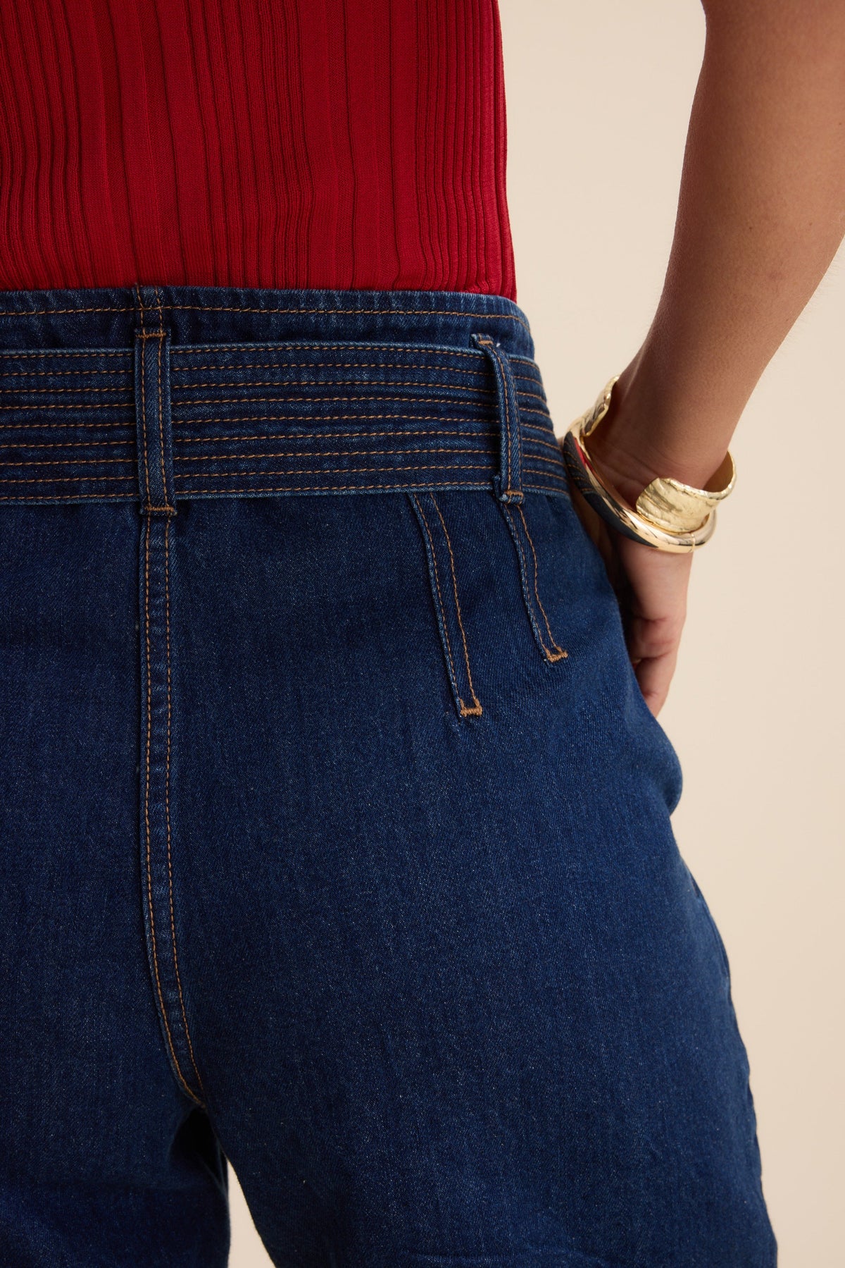 Anya Belted Denim Short