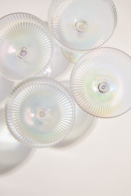 Homelab Iridescent Ribbed Cocktail Glass Set