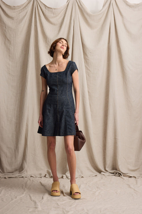 The Linen Studio Cap Sleeve Dress