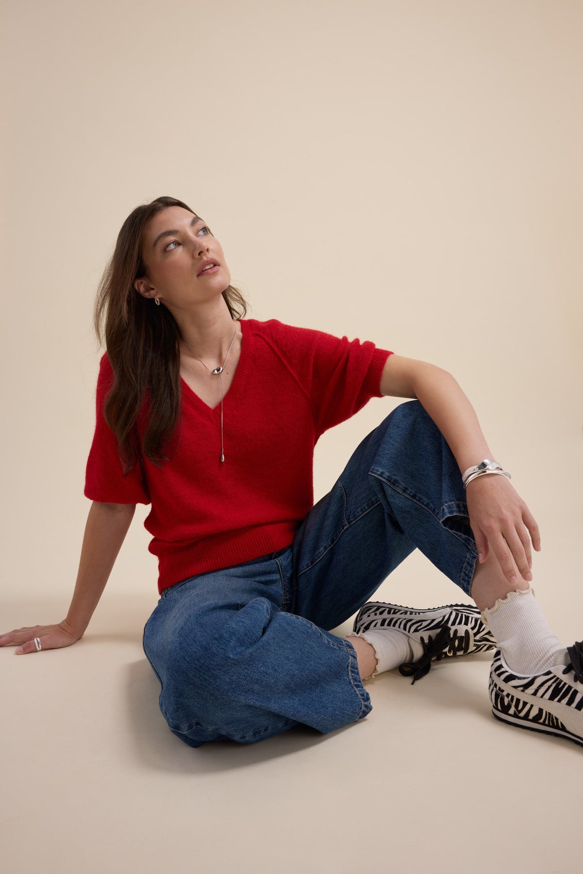 Ivy Knitted V Neck Tee