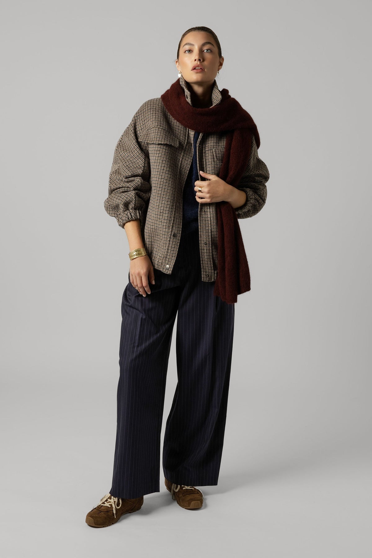 Wool Blend Bomber Coat