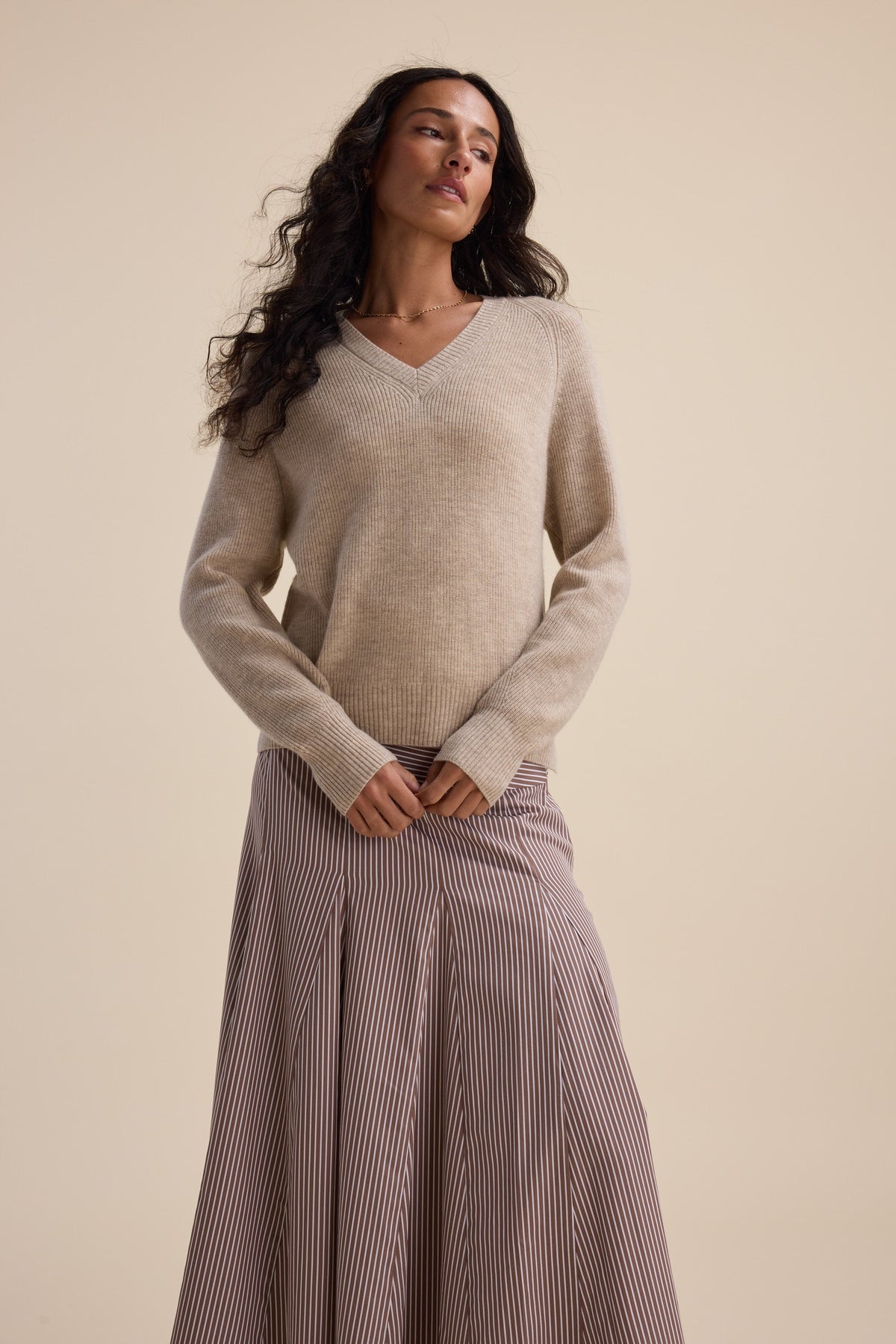 Elementary Cashmere Blend V Neck Sweater