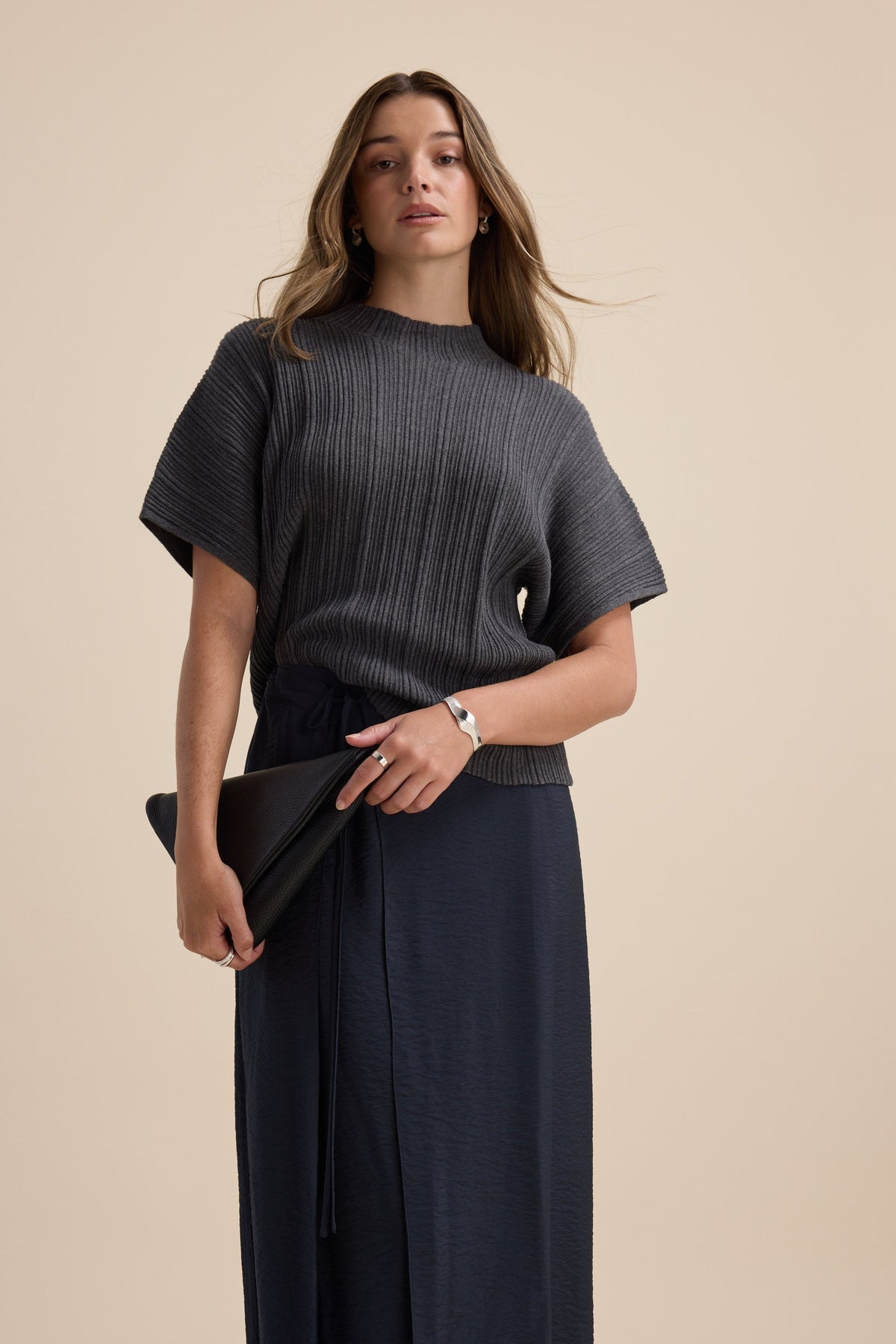 Briana Cotton Cashmere Ribbed Top