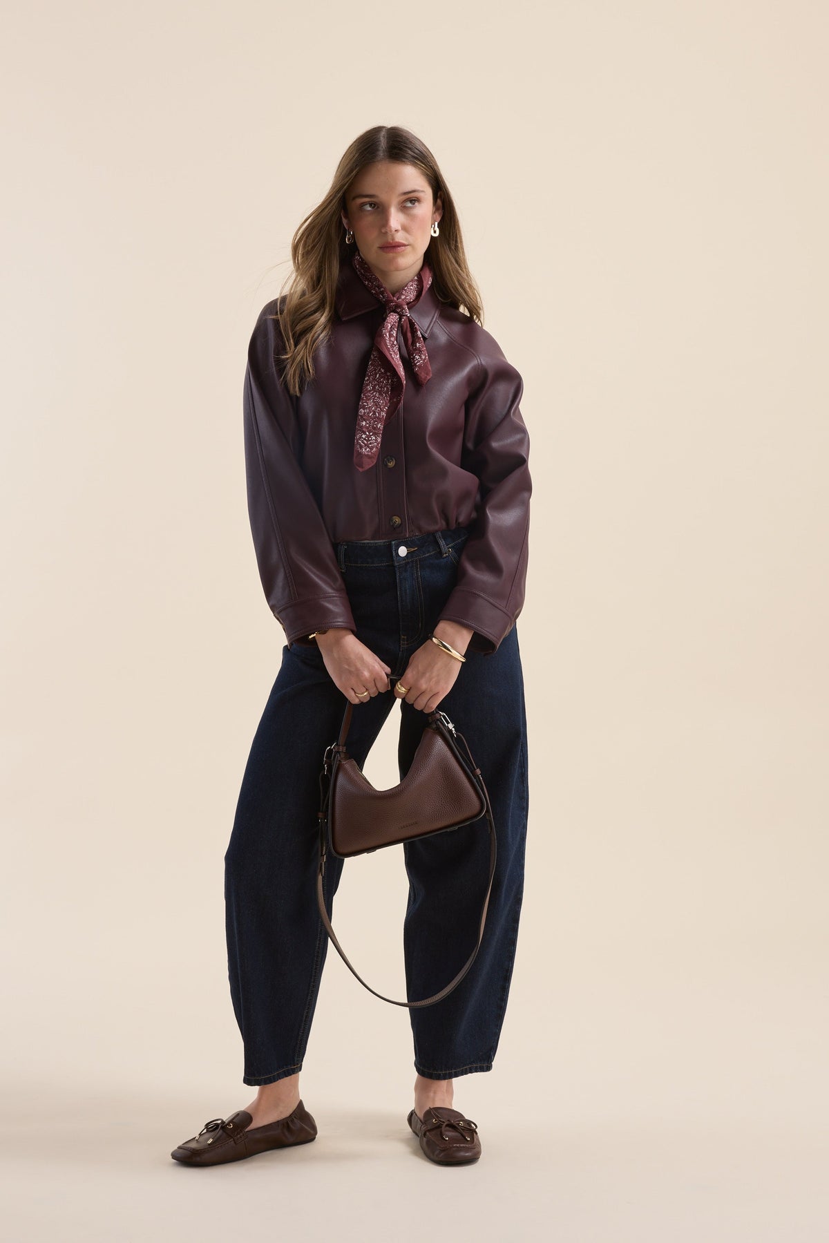 Ember Faux Leather Bomber Jacket