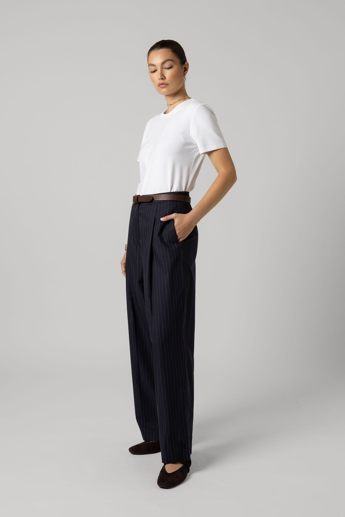 The Pleat Detail Wide Leg Pants