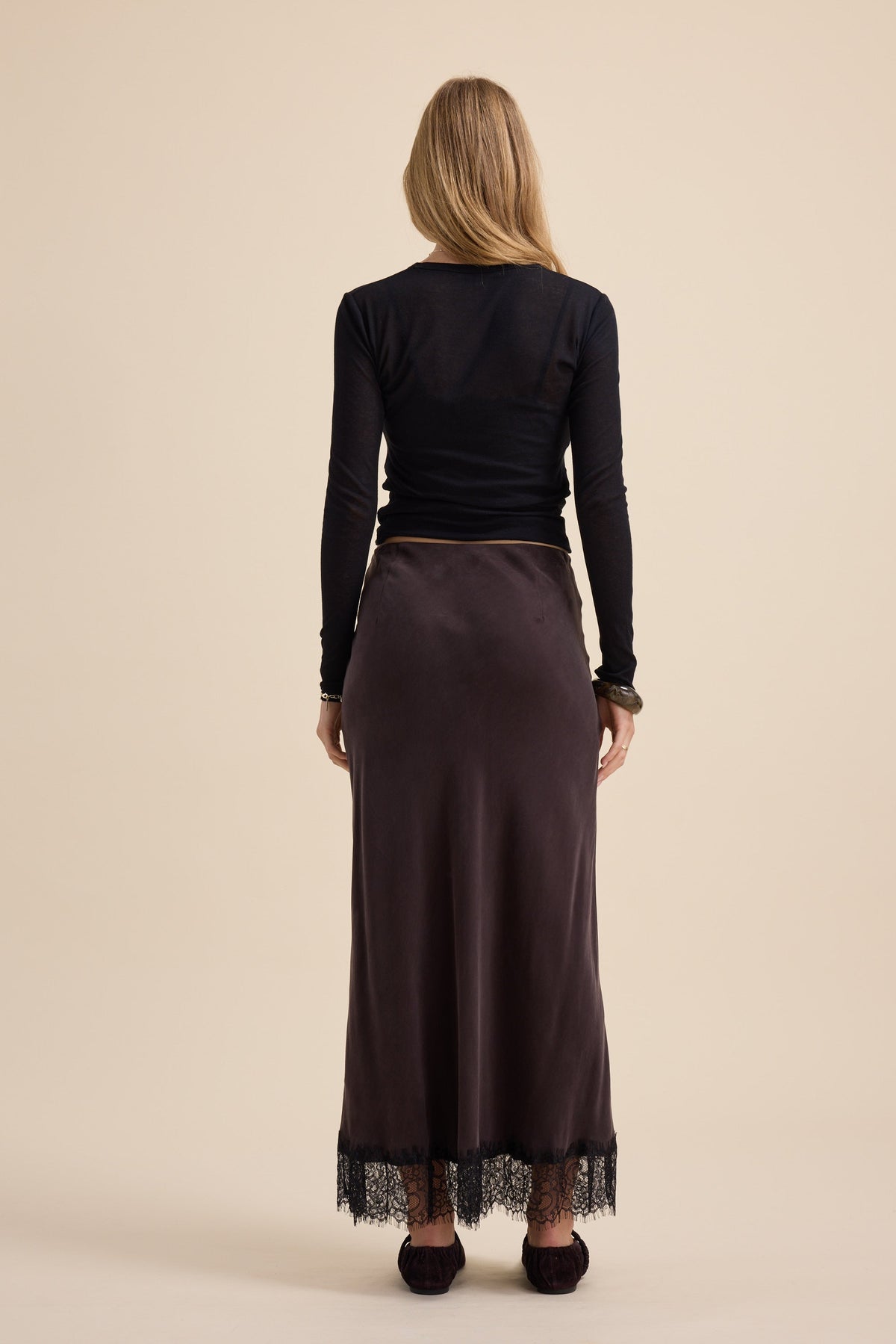Eloise Lace Detail Slip Skirt