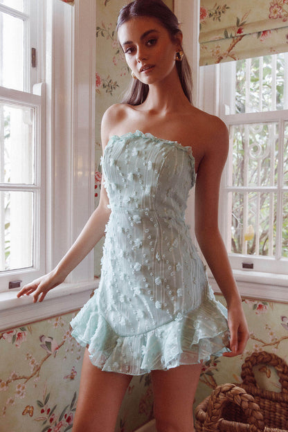 Cece Embellished Bandeau Dress Sage