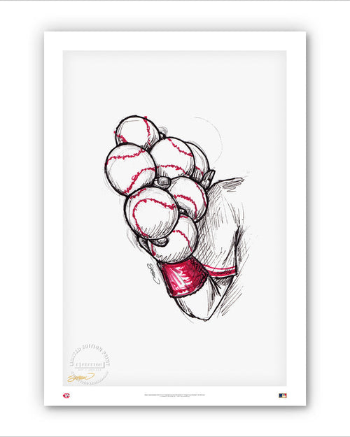 7-Ball Grip Ink Sketch (Johnny Bench)