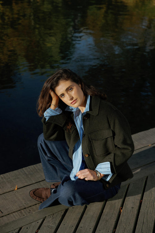 Kaia Wool Blend Cropped Coat