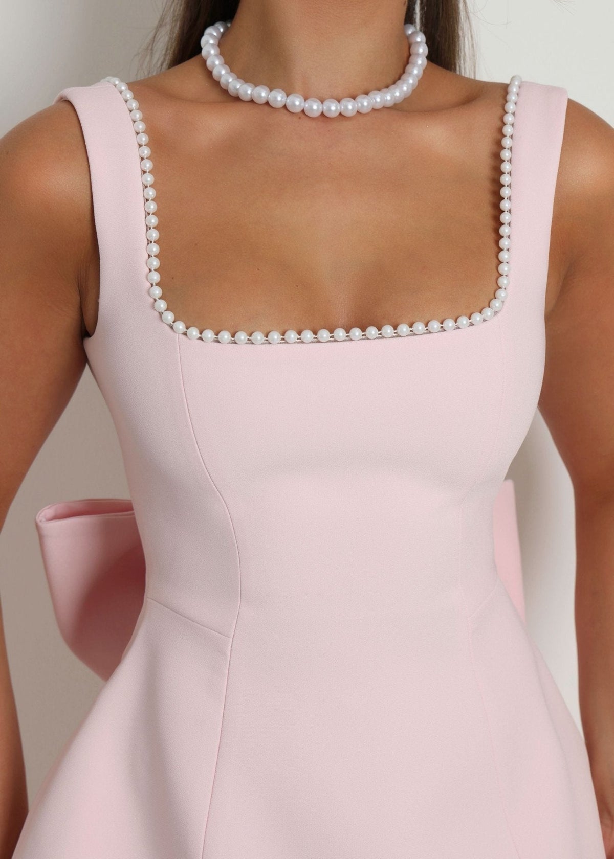 Admire You Structured Bow Mini Dress - Pink