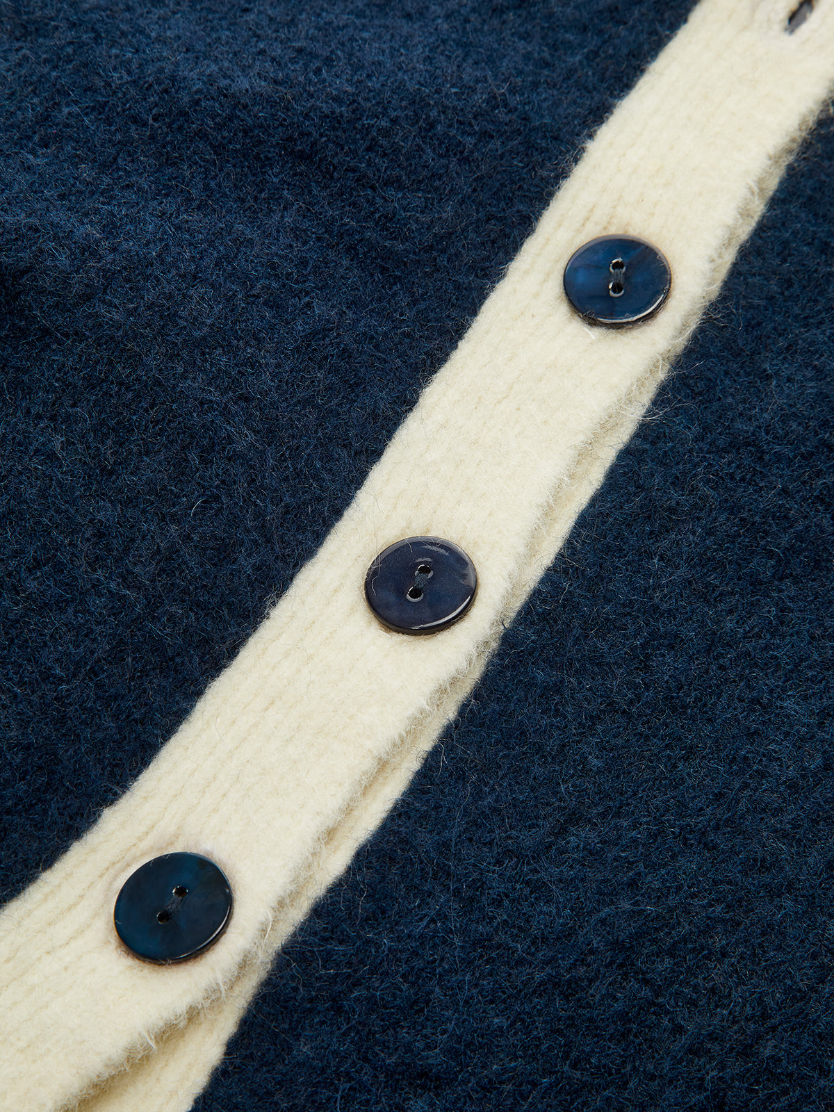 Color Block Button Slim Wool Blend Cardigan