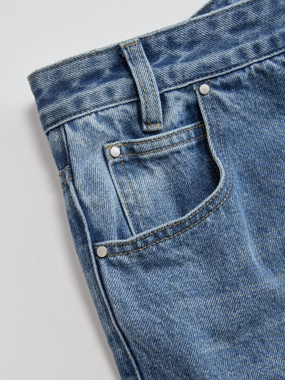 Asymmetric Mid-Waist Wide-Leg Jeans