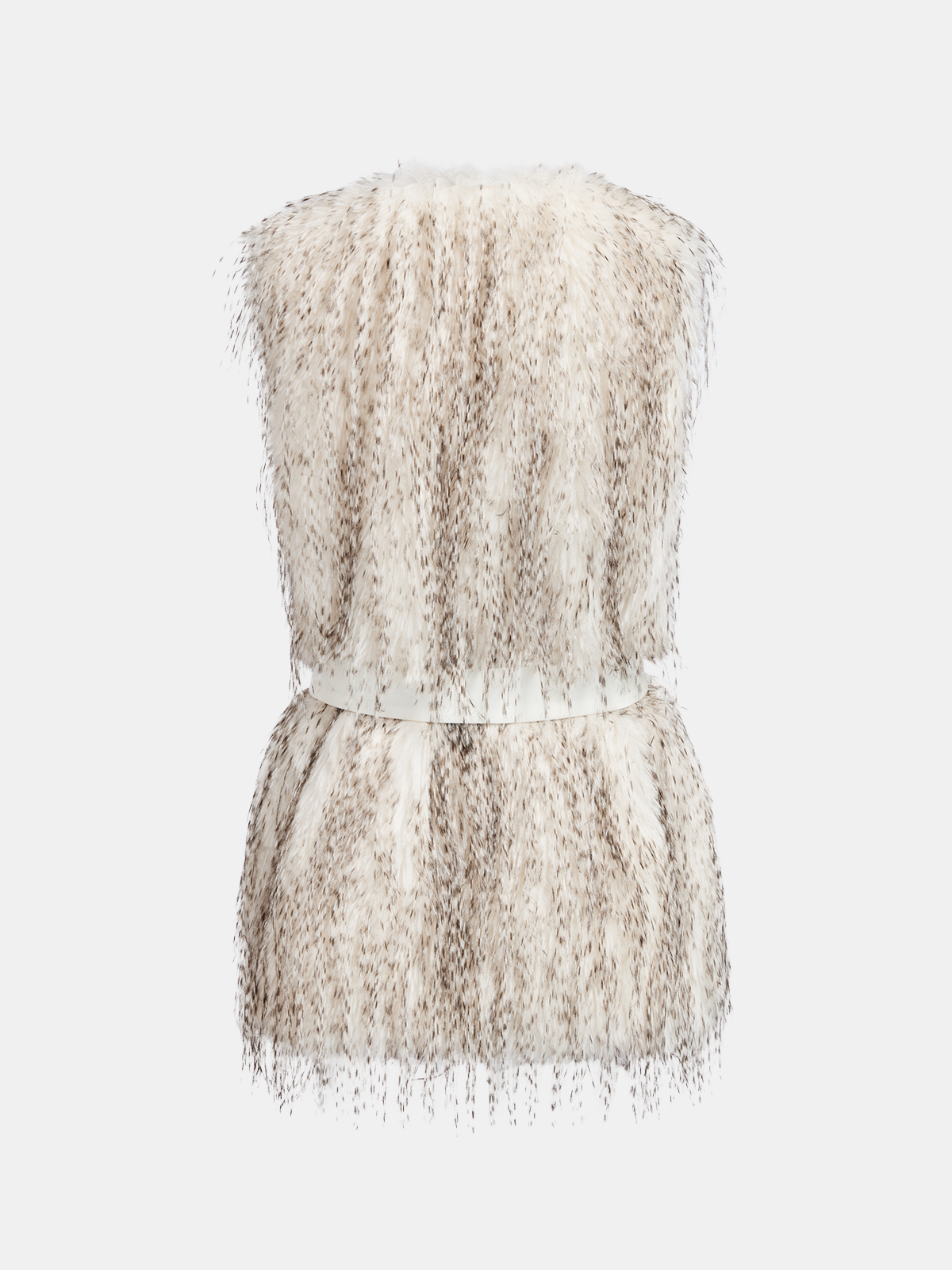 Belted Faux Fur Sleeveless Vest