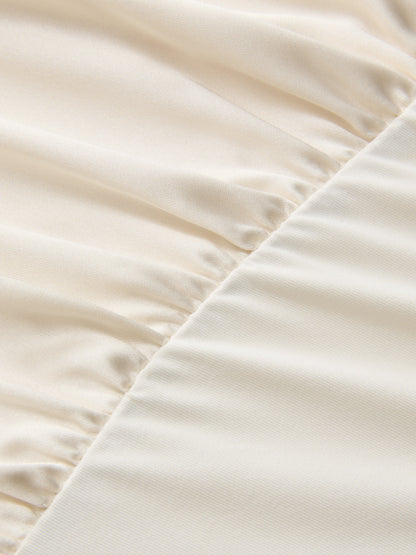 Satin One-Shoulder Drape Bodysuit