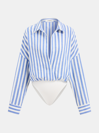 Striped Long Sleeve Shirt Bodysuit