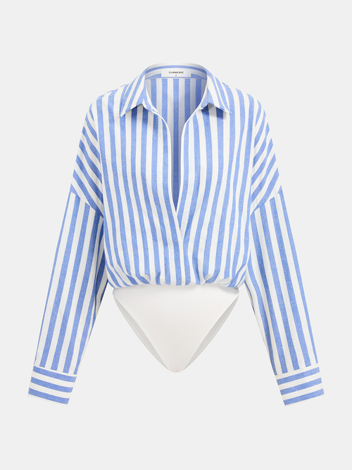 Striped Long Sleeve Shirt Bodysuit