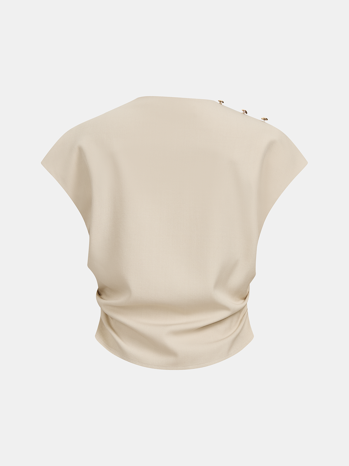 Sleeveless Ruched Top & Wide-Leg Pants Set