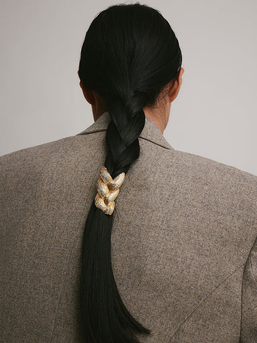 Braided Metal Textured Hair Tie