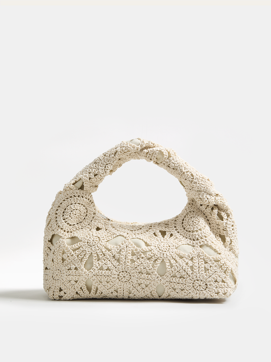 Crochet Hollow Handheld Hobo Bag