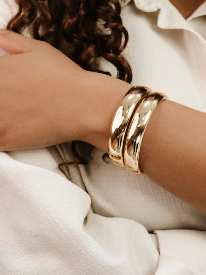 Simple Stack Bangle Set - Gold