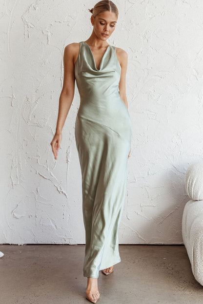 Cassiopeia Open Back Maxi Dress Pistachio