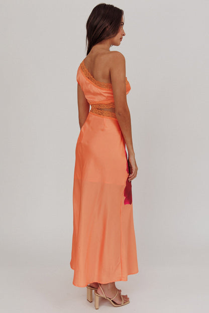 Mahli One-Shoulder Cut-Out Maxi Dress Orange