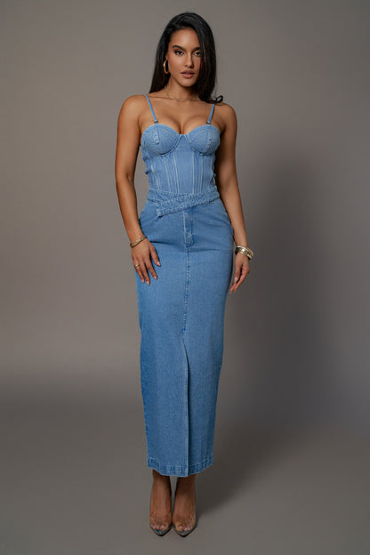 Medium Wash Adana Denim Skirt
