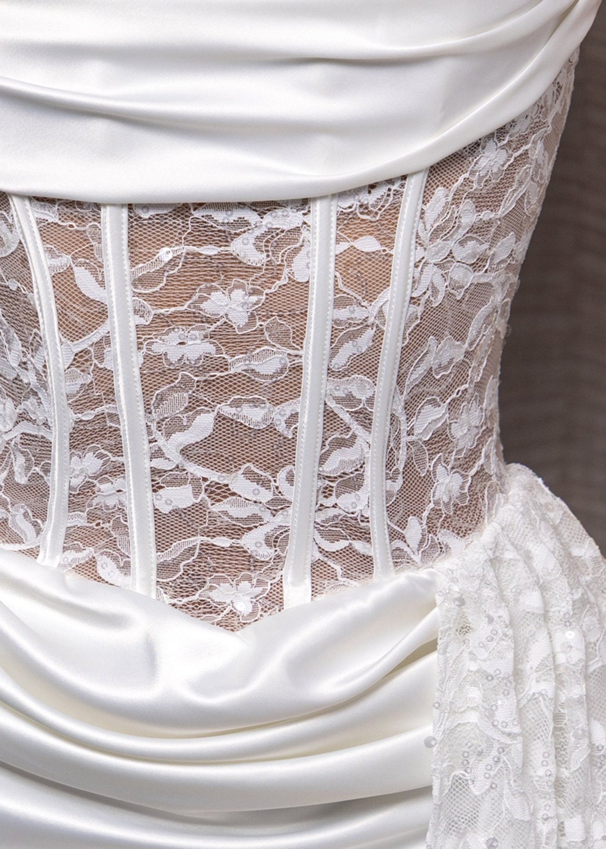 Hidden Grace Drape Mini Dress - White