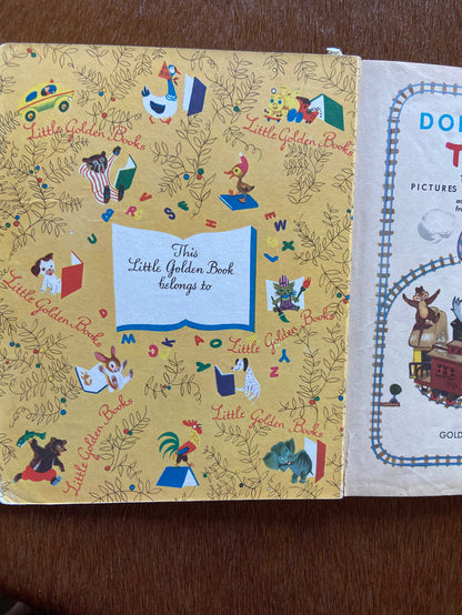 Vintage Little Golden Book Donald Duck's Toy Train 1950, Letter L - Deer Creek Mercantile