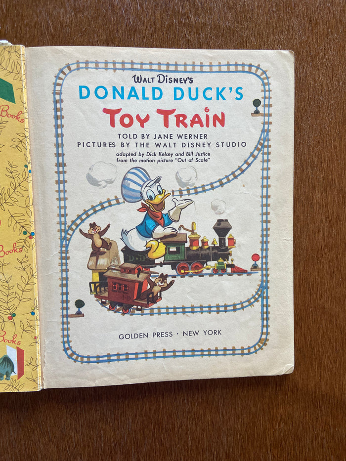 Vintage Little Golden Book Donald Duck's Toy Train 1950, Letter L - Deer Creek Mercantile