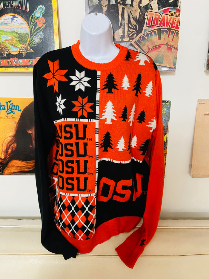 Vintage OSU Ugly Sweater, Size Large - Deer Creek Mercantile