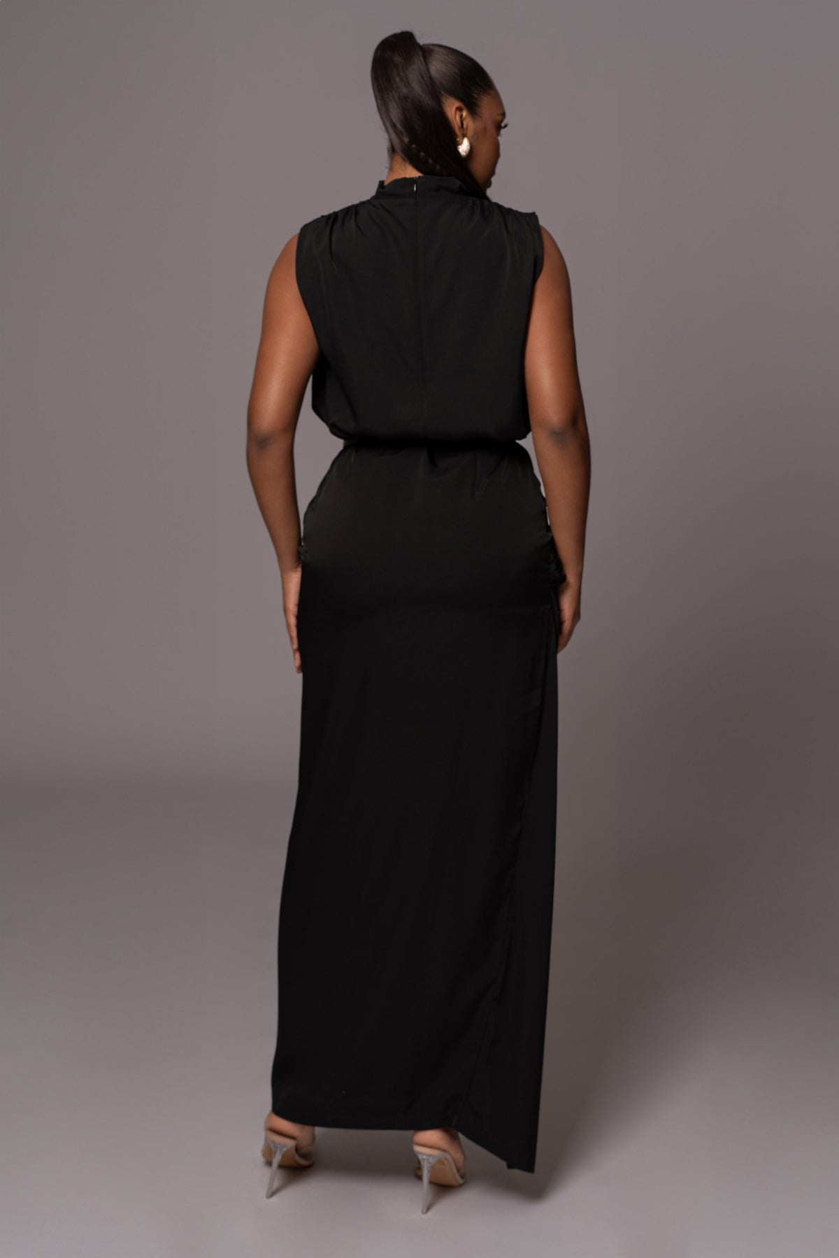 Black Jamila Drape Skirt