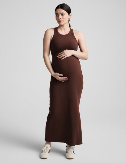 Ribbed High Neck Maxi Dress