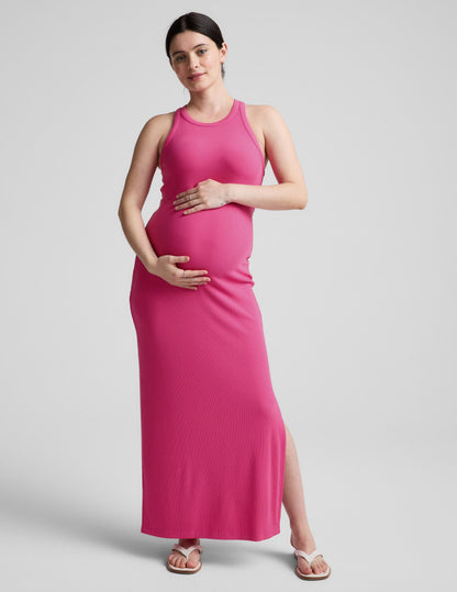 Ribbed High Neck Maxi Dress
