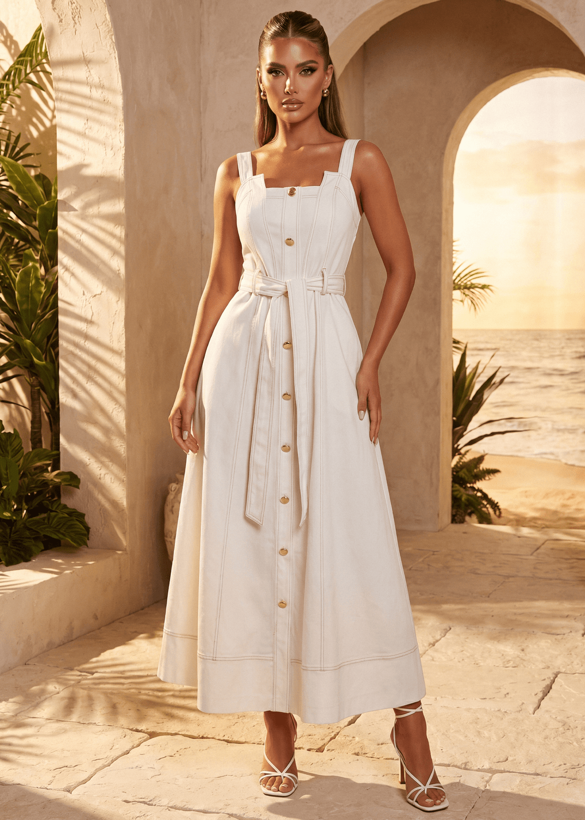Rich Thoughts Maxi Dress - Ivory