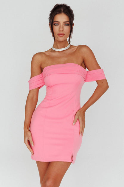 Kassie Off-Shoulder Mini Dress Sweet Pink