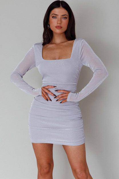 Wednesday Cowl Back Mini Dress Lilac
