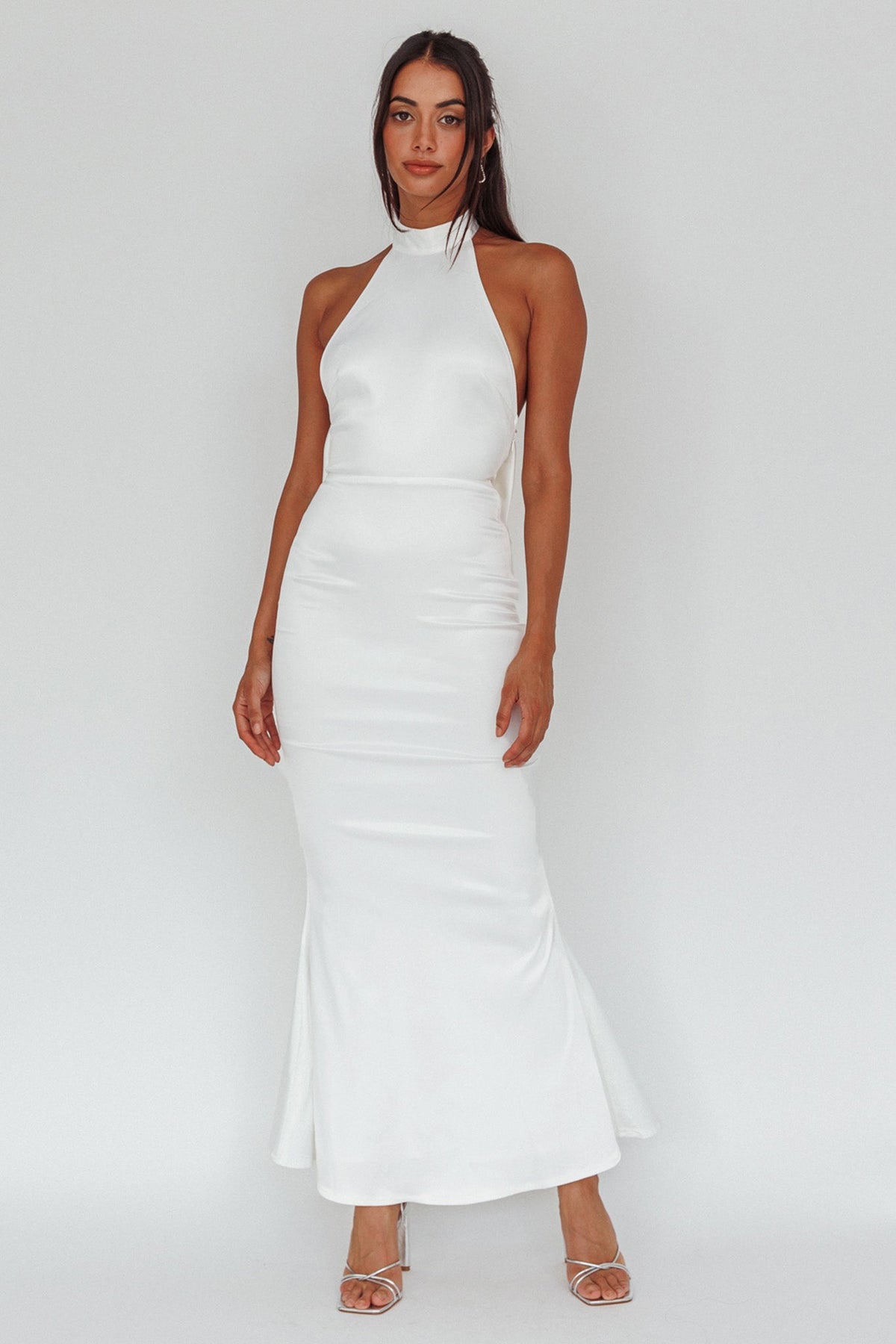 Fifth Avenue Bow Back Maxi Dress White