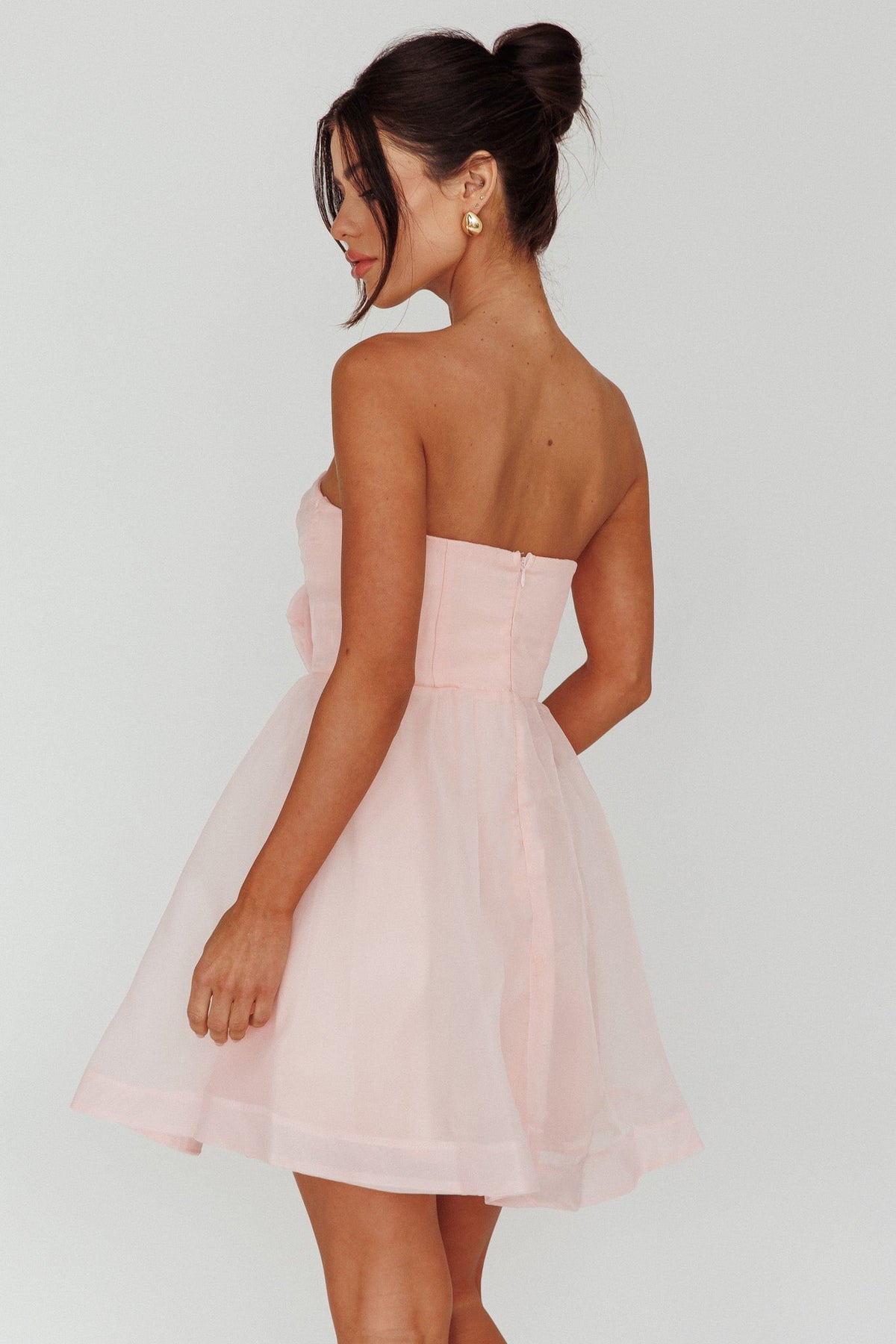 La Vie En Rose Strapless A-Line Mini Dress Baby Pink