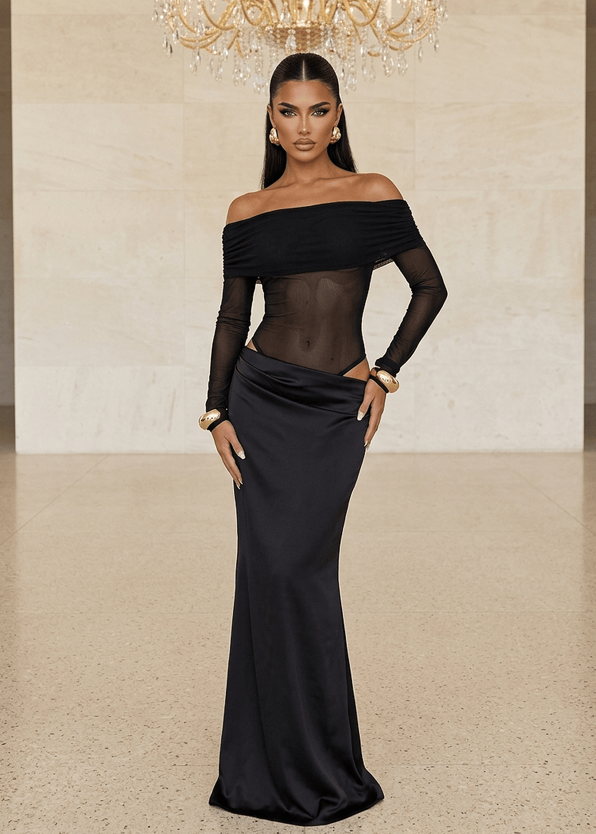 Unavailable Energy Cut Out Maxi Dress - Black