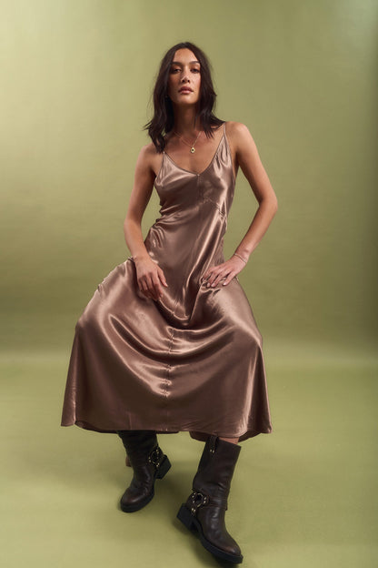 Ruby Satin Maxi Slip Dress