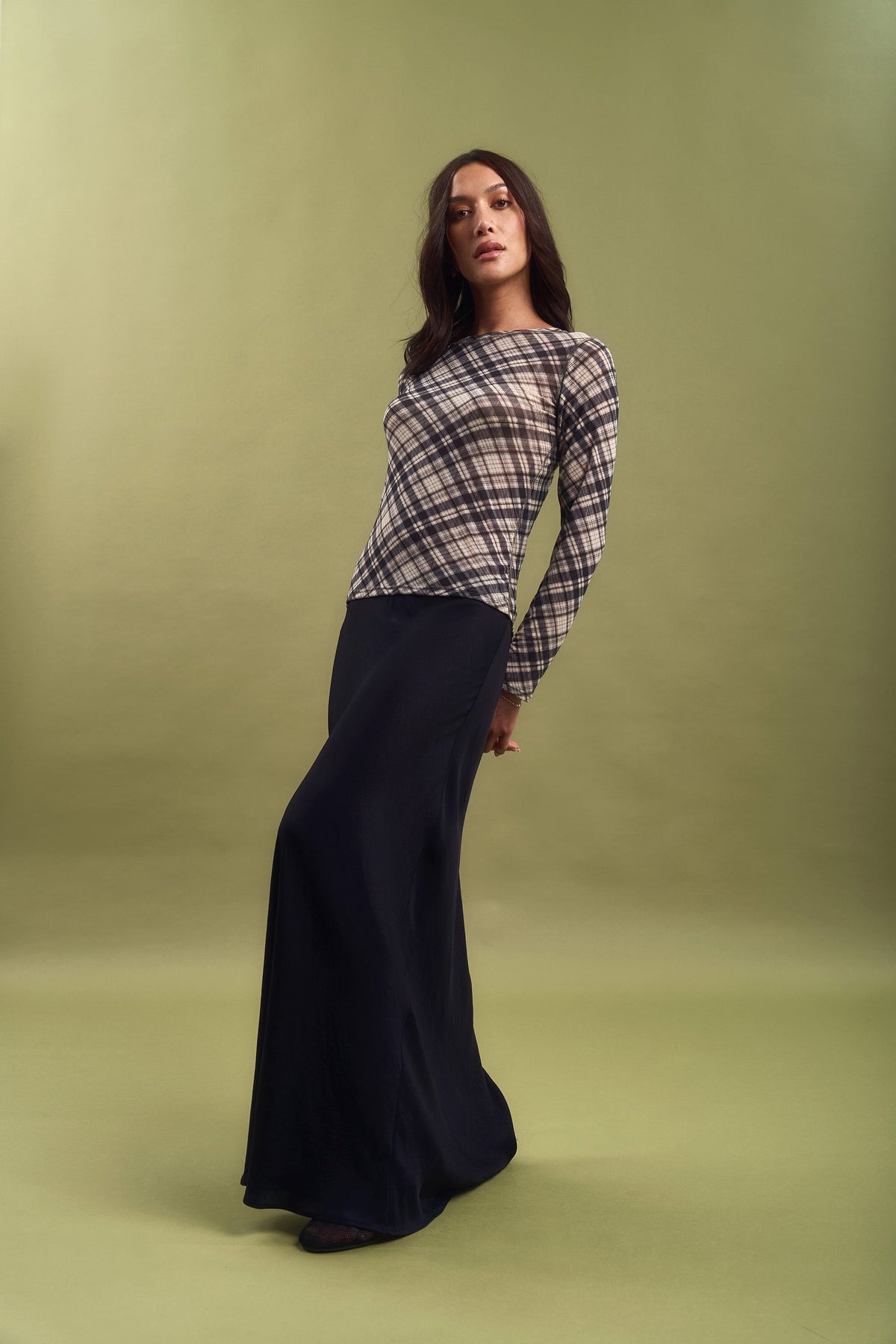 Bias Cut Flared Skirt