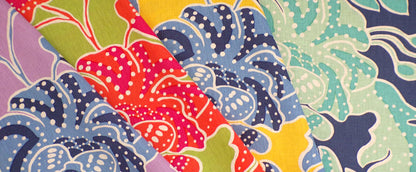 Alan Campbell Fabric: Albany - Custom Orange / Magenta on Cream 100% Linen