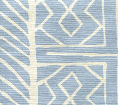 Alan Campbell Fabric: Aruba II Background - Custom Light Windsor Blue on Tinted Belgian Linen / Cotton